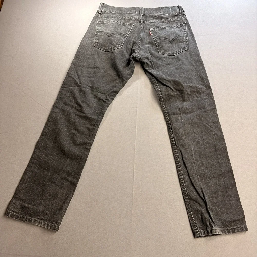 Levis 513 Slim Straight Jeans Mens 31x29 Gray Mid Rise Denim